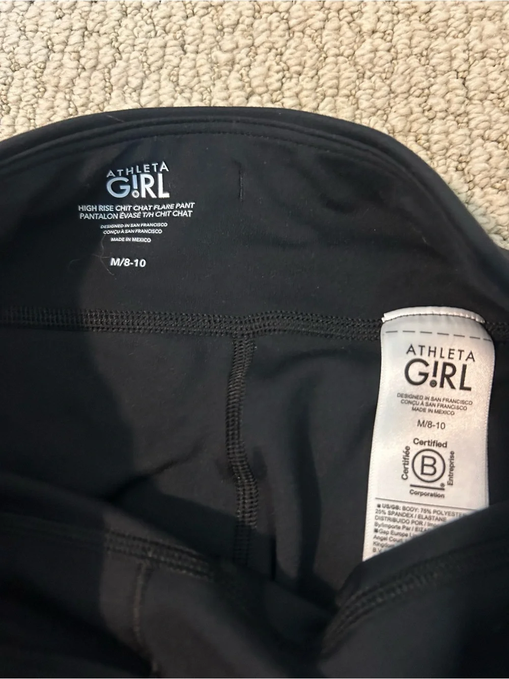 Athleta girl flared black leggings